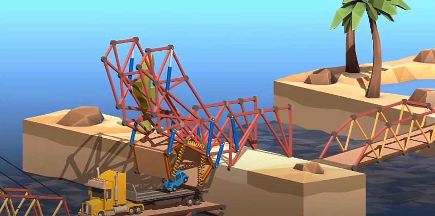 Imagen del juego de construir puentes Poly Bridge 2 para Android.